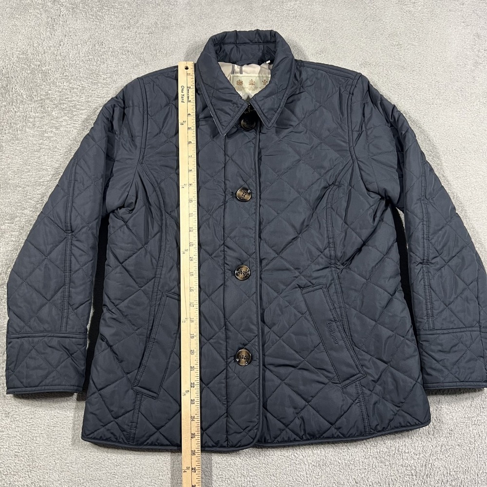 Barbour Forth Quilted Jacket Womens 10 Full Zip Button Up Modern Heritage Blue - Picture 4 of 15